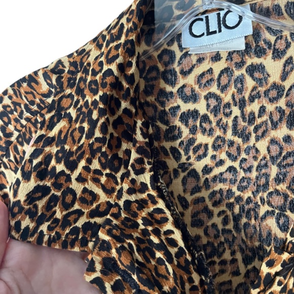 Vintage 80s 90s Leopard Cheetah Print Blouse - Picture 6 of 7